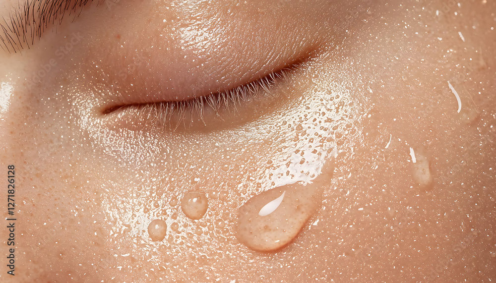 Fototapeta premium Hydrating skin care routine close-up view beauty image radiant skin skincare environment refreshing concept