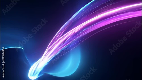Blue and purple line with a white line in the middle. Background. Abstract. Futuristic. Graphics. AI Video