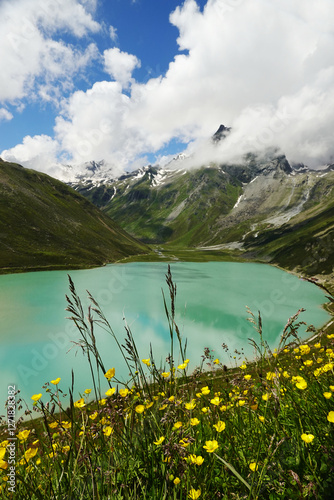 Rifflsee lake in the Austrian Alps photo