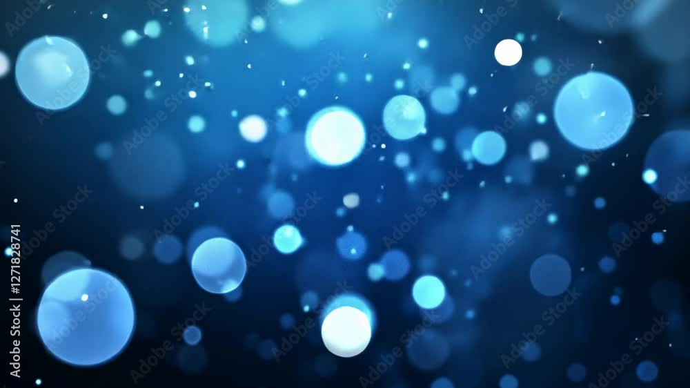 Blue bokeh lights and particles floating on dark background, ideal for digital art Blue bokeh lights and particles floating on dark background, ideal for digital art