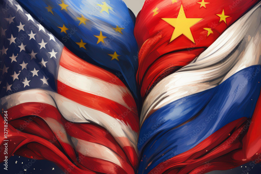 Las grandes potencias ahora amigas, Usa, Rusia y China