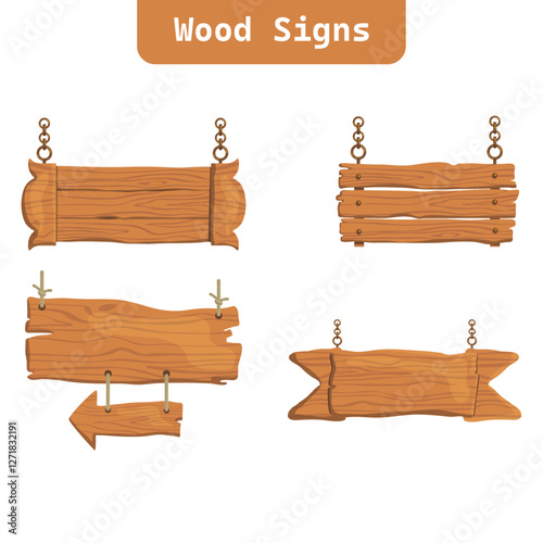 Wooden pointers sign set vector design