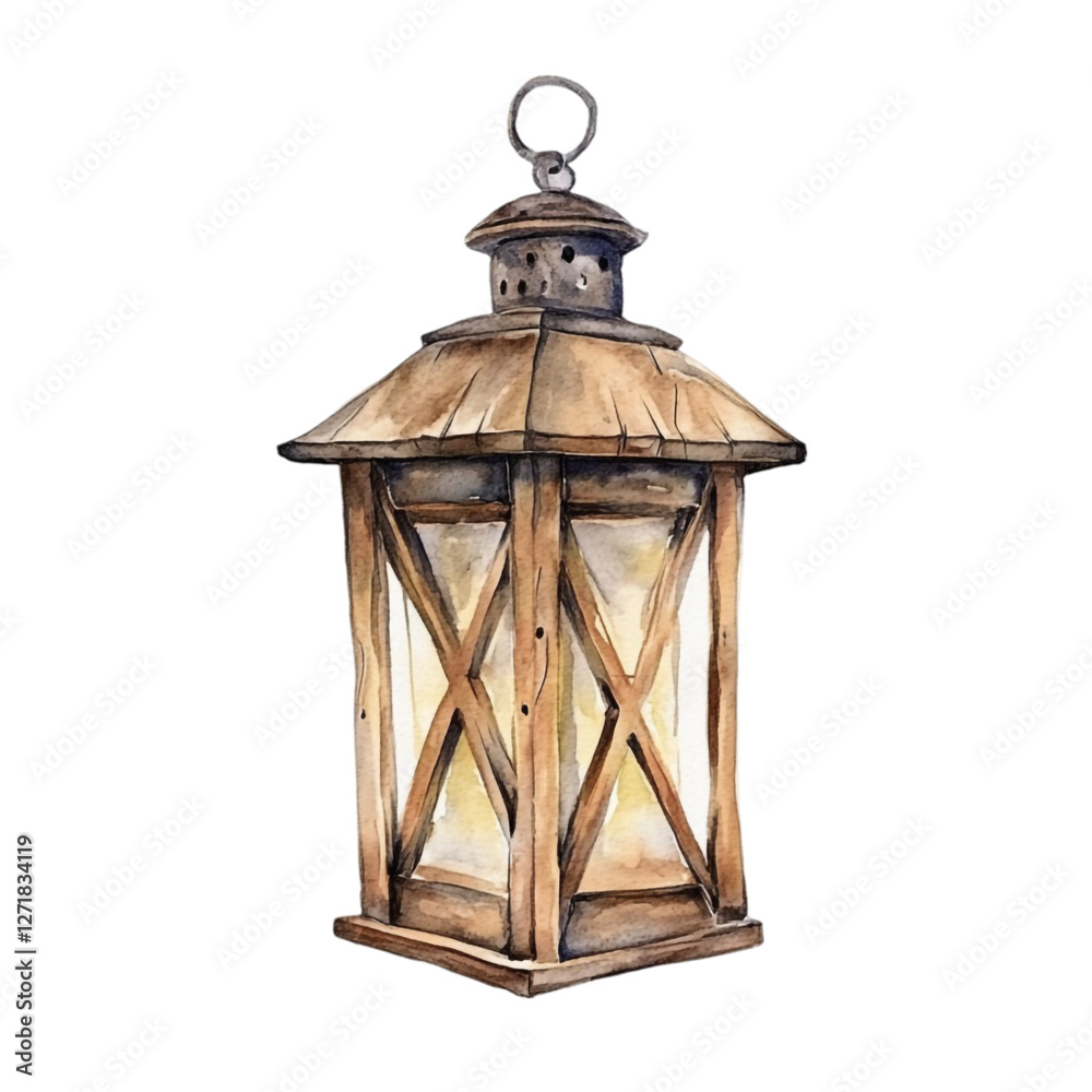 Glowing Wooden Lantern Rustic Charm Cozy Warmth Glowing Wooden Lantern Rustic Charm Cozy Warmth
