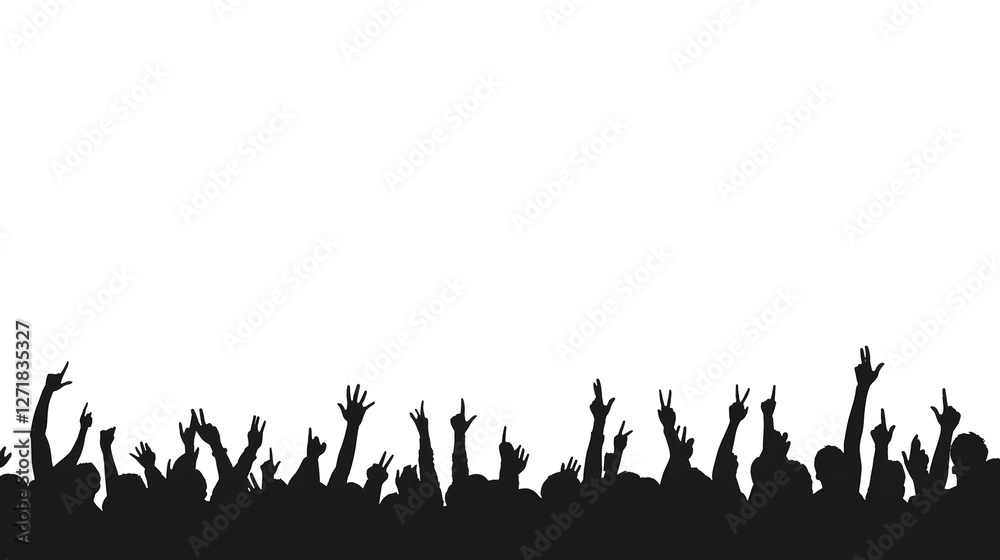 Crowd Silhouette in Plain Black on Plain White Background
Crowd Silhouette in Plain Black on Plain White Background
