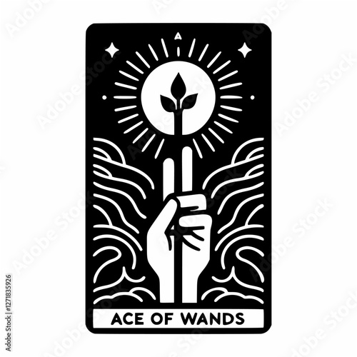 Mystical Hand Holding a Wand – Tarot Art