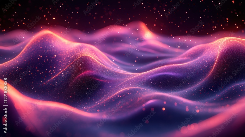 Abstract glowing wavy data landscape Abstract glowing wavy data landscape