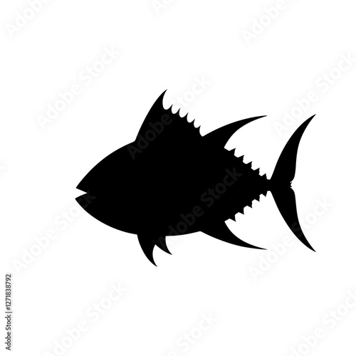 Tuna fish silhouette vector icon sign symbol illustration design.