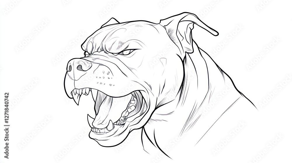Fototapeta premium Angry dog head profile graphic