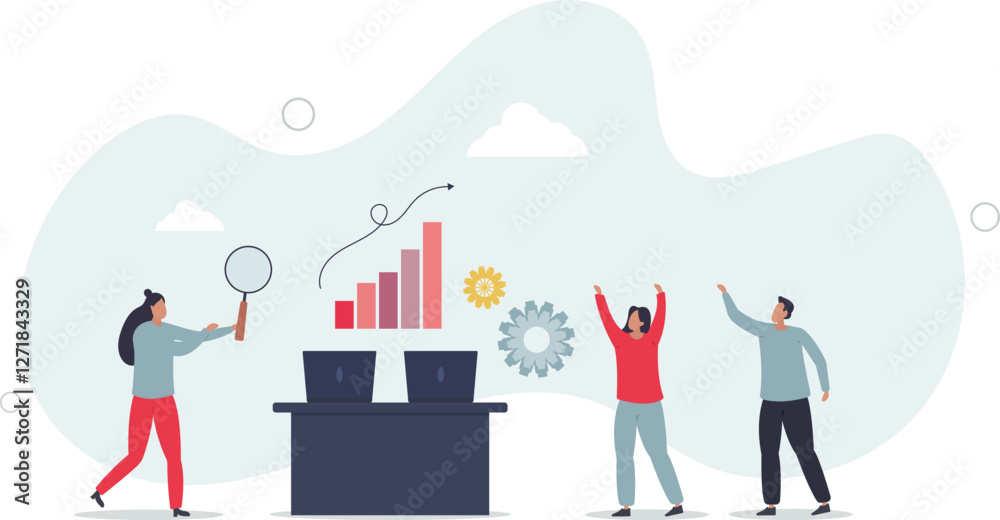 Fototapeta premium Work group as effective approach for business project.flat character life .