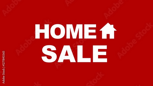 Red sale label, Red sale sign Home sale animation