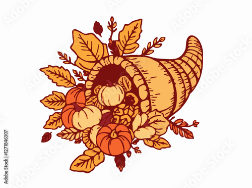 Thanksgiving Harvest Cornucopia Art