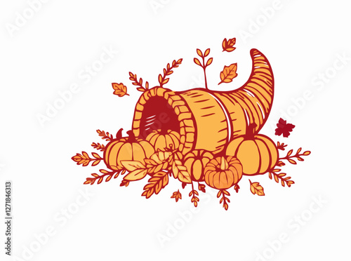 Thanksgiving Harvest Cornucopia Art