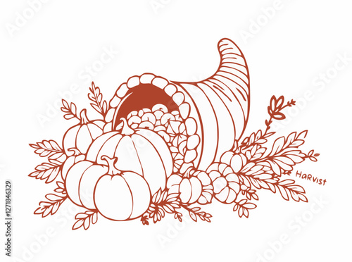 Thanksgiving Harvest Cornucopia Art