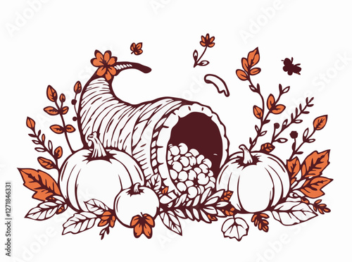 Thanksgiving Harvest Cornucopia Art