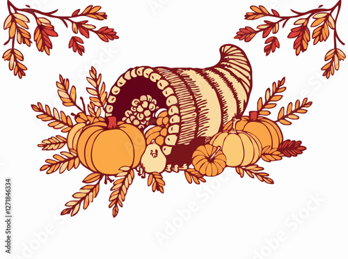 Thanksgiving Harvest Cornucopia Art