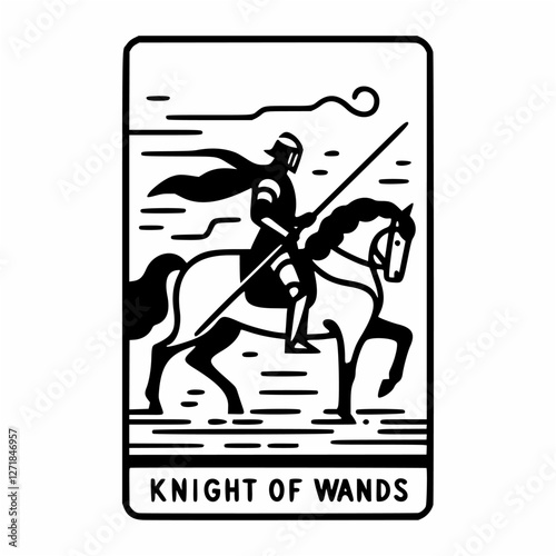 Stylized Tarot Card: The Knight of Wands
