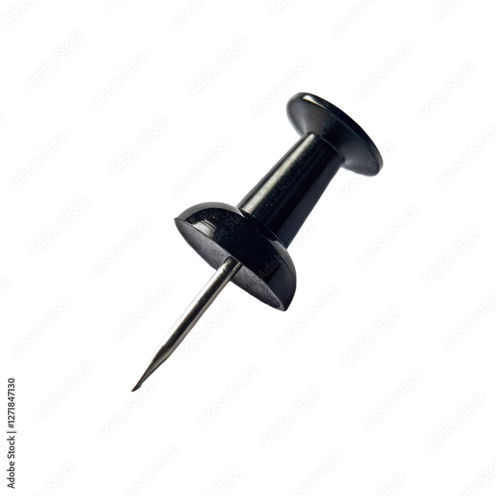 Black Push Pin: High-Res Image & Texture isolated on transparent background Black Push Pin: High-Res Image & Texture isolated on transparent background