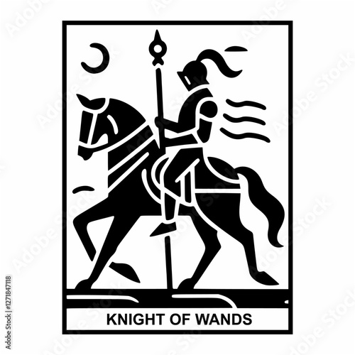 Minimalist Occult Tarot – Knight of Wands