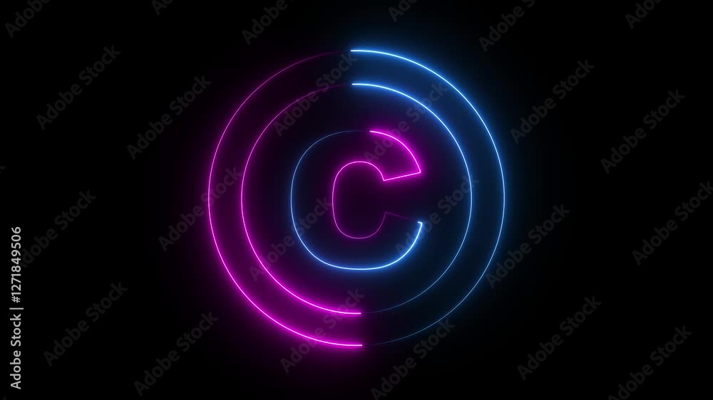 Glowing neon capital Latin alphabet C animation. English Language Letter C, Neon futuristic effect. Trendy glow lighting. Educational concepts Glowing neon capital Latin alphabet C animation. English Language Letter C, Neon futuristic effect. Trendy glow lighting. Educational concepts