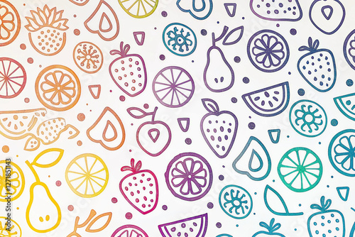 Colorful fruit pattern background