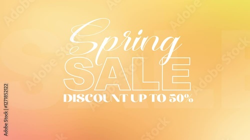 Spring Sale 50% off Animated Text, Sale announcement, Animated Text Motion Graphic, Animated Motion Graphic with 3D Text, Red Spring sale Animated	