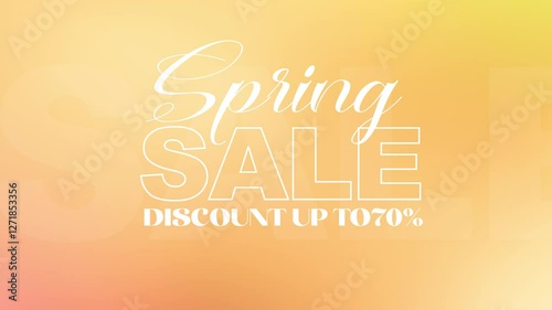 Spring Sale 70 % off Animated Text, Sale announcement, Animated Text Motion Graphic, Animated Motion Graphic with 3D Text, Pink Spring sale Animated