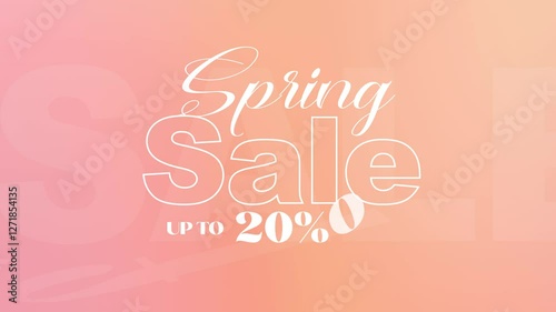 Spring Sale 20 % off Animated Text, Sale announcement, Animated Text Motion Graphic, Animated Motion Graphic with 3D Text, Red Spring sale Animated	