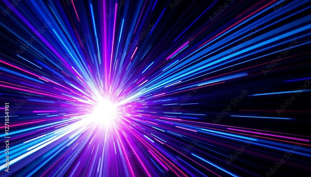 Dynamic representation of hyperspace travel with a blue light burst in a tunnel effect, conveying motion and speed in space. Dynamic representation of hyperspace travel with a blue light burst in a tunnel effect, conveying motion and speed in space.