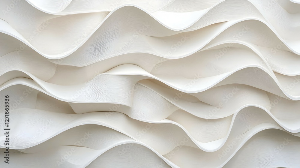 Fototapeta premium White Wavy Texture Abstract Background Pattern