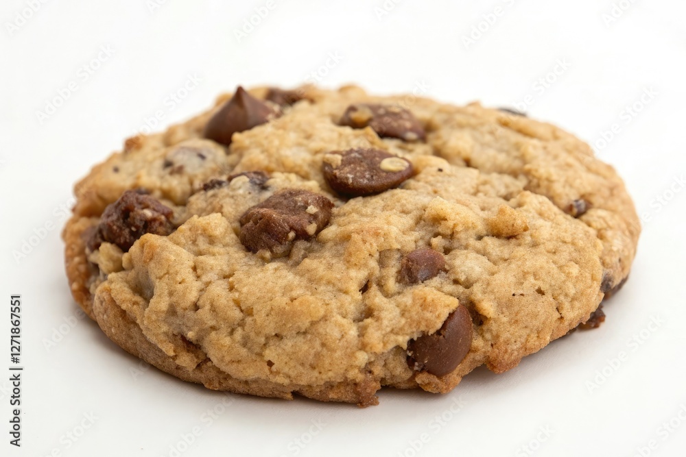 Freshly baked oatmeal cookie with a generous helping of milk chocolate, milk chocolate chips, freshly baked oatmeal cookie, soft and chewy center Freshly baked oatmeal cookie with a generous helping of milk chocolate, milk chocolate chips, freshly baked oatmeal cookie, soft and chewy center