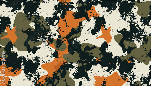 Abstract urban camouflage seamless pattern, mimetic grunge wallpaper, vector illustration, textured design, urban style, camouflage background, seamless vector, grunge style