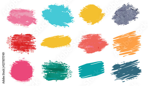Vector chalk texture, hand drawn crayon brush, doodle effect, scratch frame shape, pencil effect, stain collection, chalk background illustration