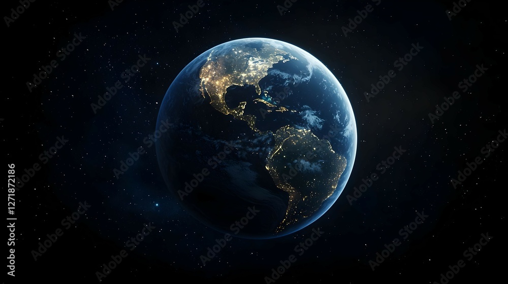 Pixelated Earth at Night Viewed from Space Pixelated Earth at Night Viewed from Space