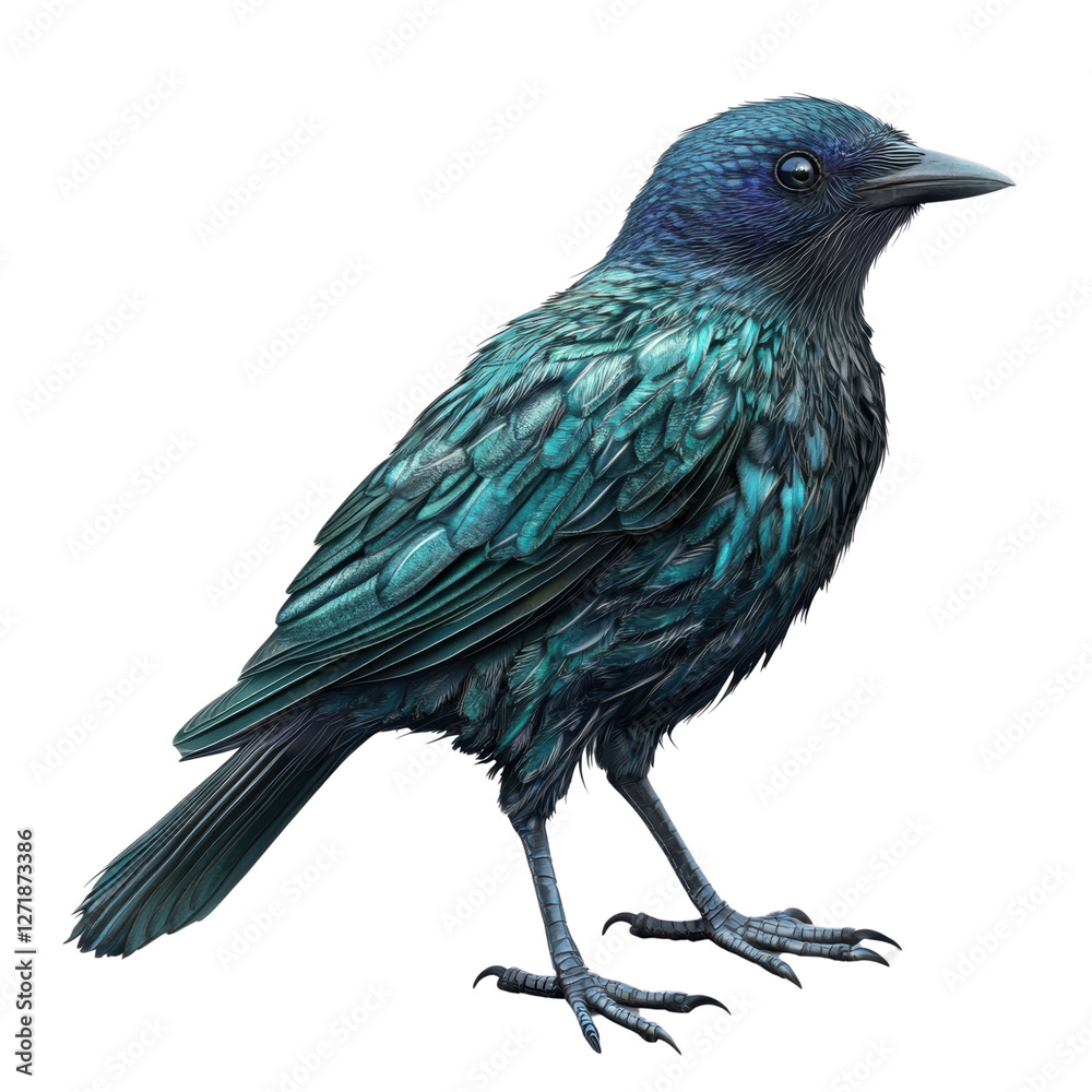 Fototapeta Iridescent Feathered Beauty: A Stunning Bird Portrait