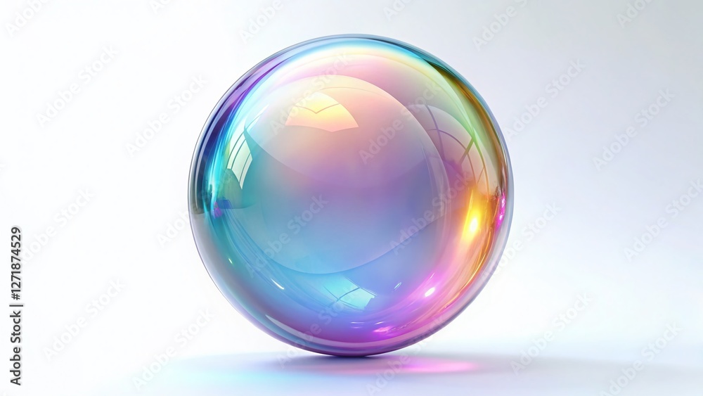 Floating Glass Sphere Mockup: Product Display on White Background Floating Glass Sphere Mockup: Product Display on White Background