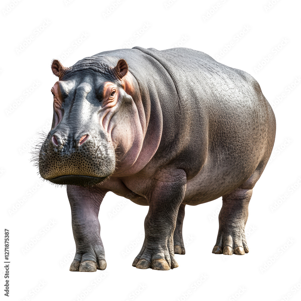 Fototapeta premium Majestic Hippo: Nature's Powerful Aquatic Mammal