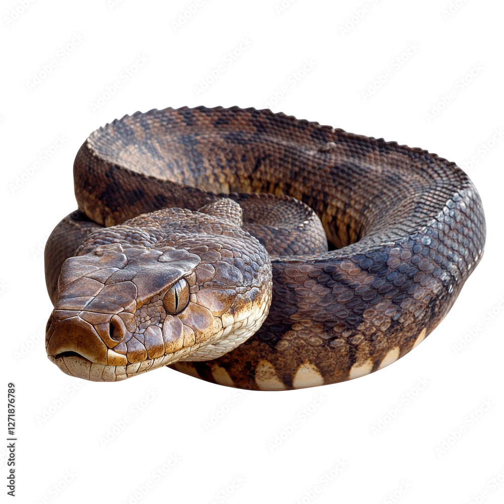 Obraz premium Majestic Python: Nature's Serpent with Transparent Background