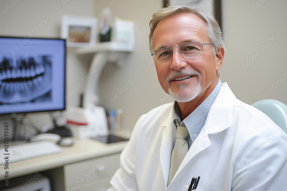 A dentist engages with a patient in a contemporary dental office, Generative AI A dentist engages with a patient in a contemporary dental office, Generative AI