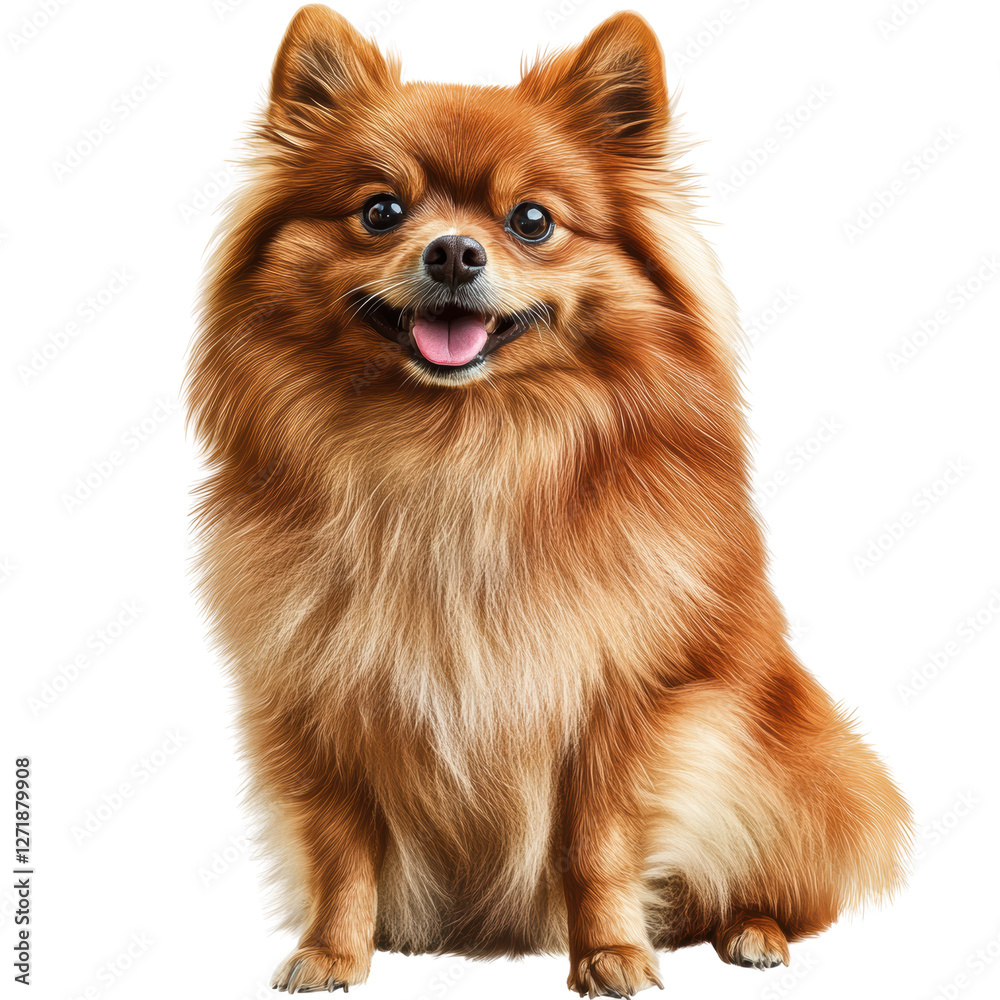 Playful Pomeranian: A Portrait of Joy with Transparent Background Playful Pomeranian: A Portrait of Joy with Transparent Background