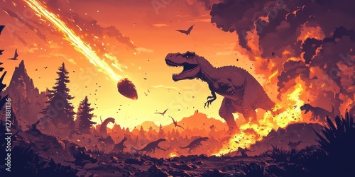 Dinosaurs are fleeing an extinction level asteroid event