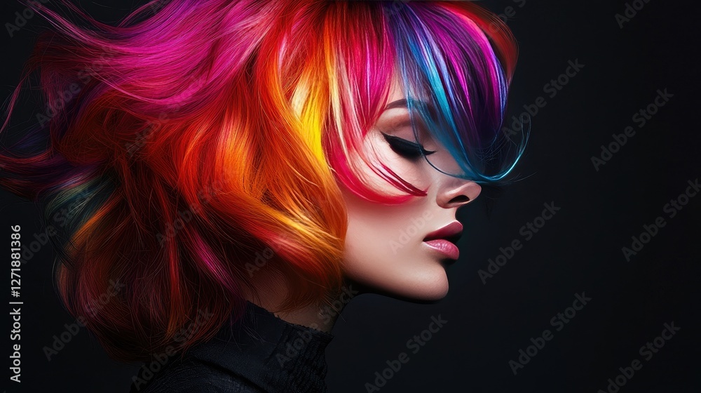 A high-resolution image of a woman with vibrant hair color and an ombr effect, highlighting the gradual transition from dark to light tones. A high-resolution image of a woman with vibrant hair color and an ombr effect, highlighting the gradual transition from dark to light tones.