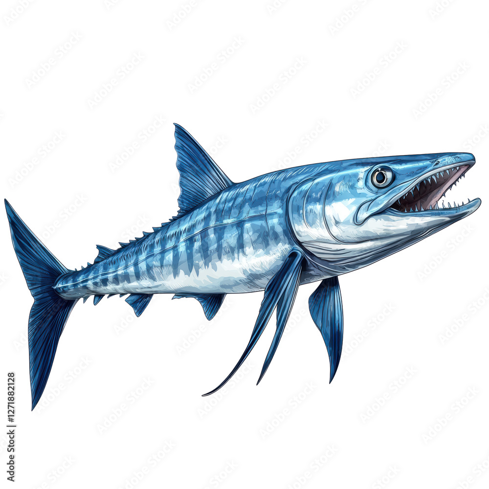 Fototapeta premium Stunning Barracuda: The Ocean's Fierce Predator