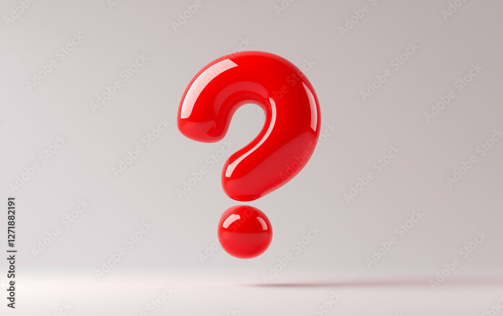 Red question mark graphic design 3d rendering. Question mark on a white background. Red question mark Red question mark graphic design 3d rendering. Question mark on a white background. Red question mark