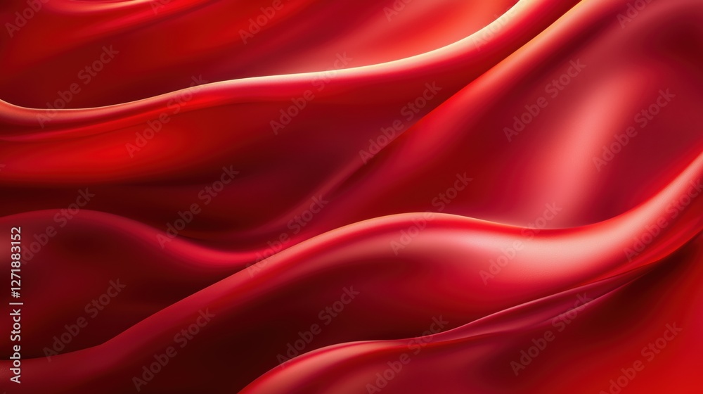 Obraz premium Deep red liquid with gentle motion and glowing accents in waves