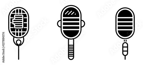 Microphone web icon, mobile app icon, vector symbol, audio icons, communication, sound icon, media interface, mobile app, web icons, audio technology