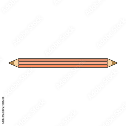 A colored pencil sharpened on both sides.