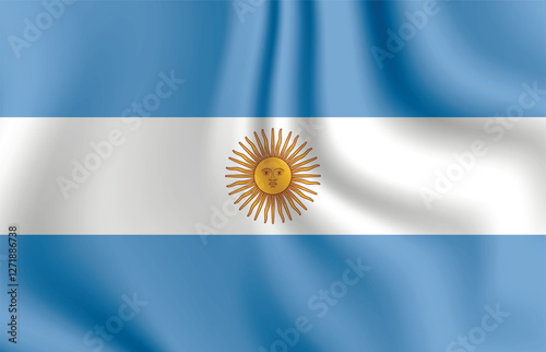 Flag of Argentina. Argentine national symbol in official colors. Template icon. Abstract vector background.