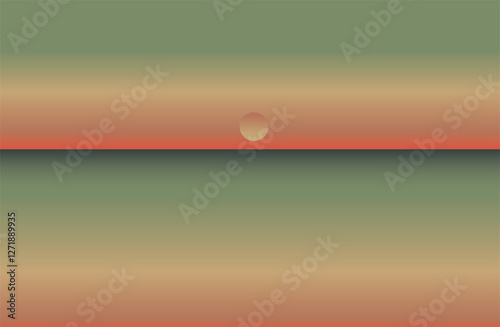 Quiet blue sea vector illustration. Vintage design. Background image.