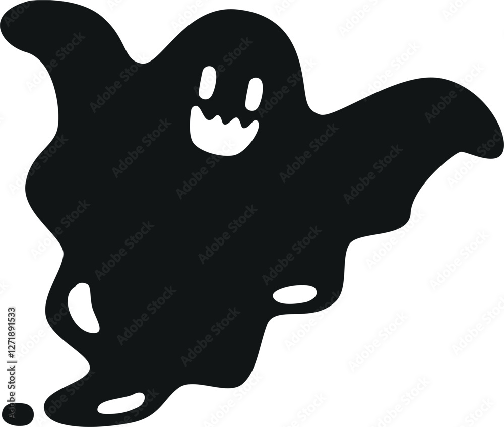 Black ghost halloween character vector illustration Black ghost halloween character vector illustration