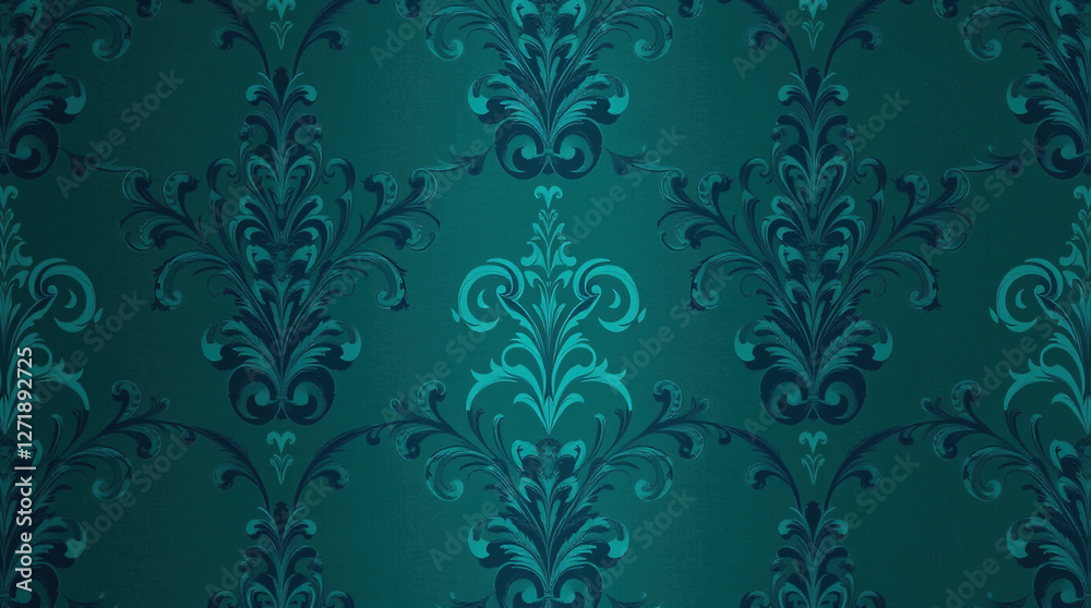 decorative damask pattern including complex floral and scroll motifs. elegant and classic wallpaper style. symmetrical and repeating look decorative damask pattern including complex floral and scroll motifs. elegant and classic wallpaper style. symmetrical and repeating look
